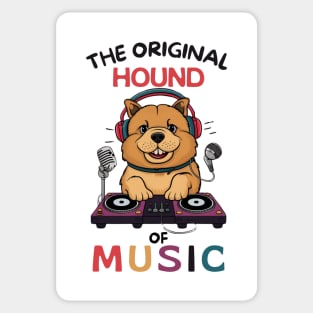 Cartoon Chow Chow Dog DJ Funny Sticker